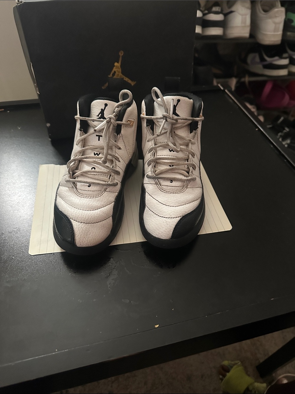 Jordan White and Black Toddler High-Top Sneakers